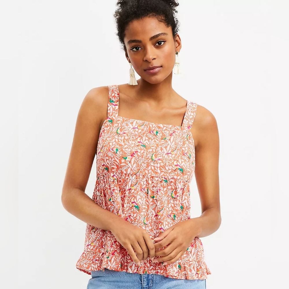 Bird Tie Back Peplum Cami Size 12